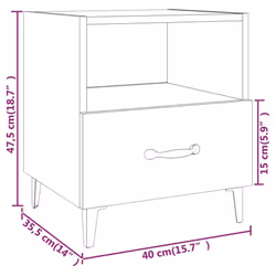 vidaXL 1/2x Bedside Cabinet Engineered Wood End Table Nightstand Multi Colours - concrete grey, 1 - Additional view 9