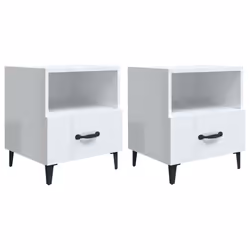 VidaXL 812037, White, Metal, Wood, 400 mm, 350 mm, 475 mm, 2 pc(s)