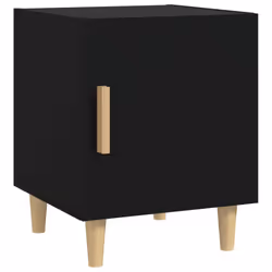 vidaXL 1/2x Bedside Cabinet Engineered Wood Nightstand Furniture Multi Colours - black, 1