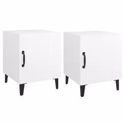 VidaXL 812061, White, Metal, Wood, 400 mm, 400 mm, 500 mm, 2 pc(s)