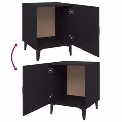 VidaXL 812063 nightstand/bedside table Black - Additional view 7