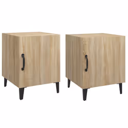 vidaXL 1/2x Bedside Cabinet Engineered Wood End Table Nightstand Multi Colours - sonoma oak, 2