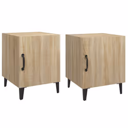 vidaXL 1/2x Bedside Cabinet Engineered Wood End Table Nightstand Multi Colours - sonoma oak, 2