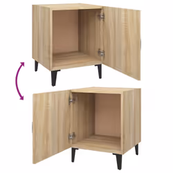 vidaXL 1/2x Bedside Cabinet Engineered Wood End Table Nightstand Multi Colours - sonoma oak, 2 - Additional view 8