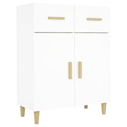 vidaXL Sideboard Engineered Wood Console Cabinet Home Organiser Multi Colours - white
