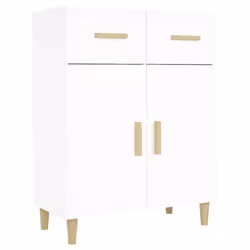 vidaXL Sideboard Engineered Wood Console Cabinet Home Organiser Multi Colours - white