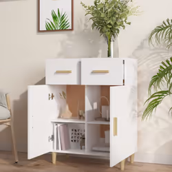 vidaXL Sideboard Engineered Wood Console Cabinet Home Organiser Multi Colours - white - Additional view 7