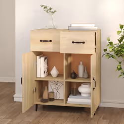 vidaXL Sideboard Engineered Wood Indoor Highboard Home Organiser Multi Colours - sonoma oak - Additional view 4