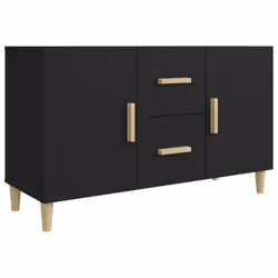 vidaXL Sideboard Storage Cupboard Cabinet Buffet Highboard Engineered Wood - black
