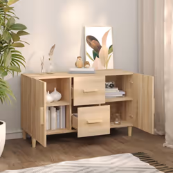 vidaXL Sideboard Storage Cupboard Cabinet Buffet Highboard Engineered Wood - sonoma oak - Additional view 8