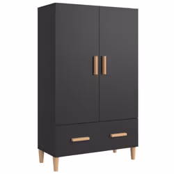vidaXL Highboard Sideboard Storage Cabinet Cupboard Bookcase Engineered Wood - black