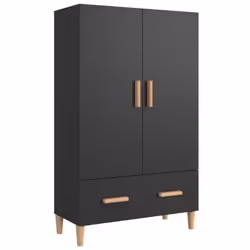 vidaXL Highboard Sideboard Storage Cabinet Cupboard Bookcase Engineered Wood - black