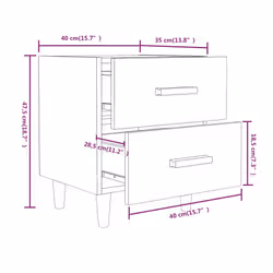 VidaXL 817287 nightstand/bedside table Grey, Oak - Additional view 7