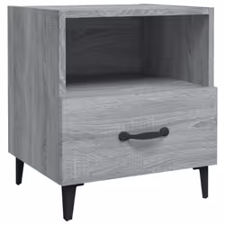 vidaXL 1/2x Bedside Cabinet Engineered Wood End Table Nightstand Multi Colours - grey sonoma, 1