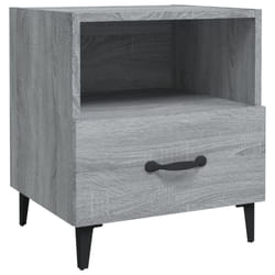 vidaXL 1/2x Bedside Cabinet Engineered Wood End Table Nightstand Multi Colours - grey sonoma, 1