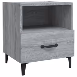 vidaXL 1/2x Bedside Cabinet Engineered Wood End Table Nightstand Multi Colours - grey sonoma, 1