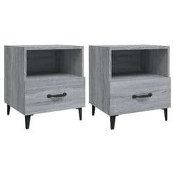 vidaXL 1/2x Bedside Cabinet Engineered Wood End Table Nightstand Multi Colours - grey sonoma, 2