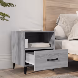 vidaXL 1/2x Bedside Cabinet Engineered Wood End Table Nightstand Multi Colours - grey sonoma, 2 - Additional view 10