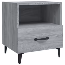 vidaXL 1/2x Bedside Cabinet Engineered Wood End Table Nightstand Multi Colours - grey sonoma, 2 - Additional view 4