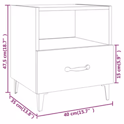 vidaXL 1/2x Bedside Cabinet Engineered Wood End Table Nightstand Multi Colours - grey sonoma, 2 - Additional view 5