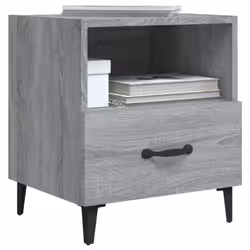 vidaXL 1/2x Bedside Cabinet Engineered Wood End Table Nightstand Multi Colours - grey sonoma, 2 - Additional view 8