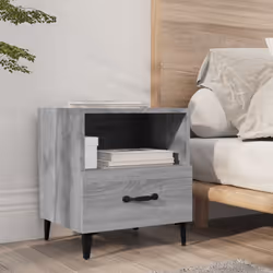 vidaXL 1/2x Bedside Cabinet Engineered Wood End Table Nightstand Multi Colours - grey sonoma, 2 - Additional view 9