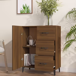 vidaXL Sideboard Engineered Wood Home Organiser Drawer Cabinet Multi Colours - brown oak - Additional view 4