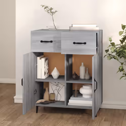 vidaXL Sideboard Engineered Wood Indoor Highboard Home Organiser Multi Colours - grey sonoma - Additional view 4