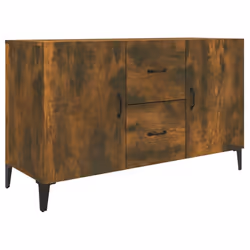 vidaXL Sideboard Storage Cupboard Cabinet Buffet Highboard Engineered Wood - smoked oak