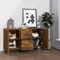 vidaXL Sideboard Storage Cupboard Cabinet Buffet Highboard Engineered Wood - smoked oak - Additional view 4