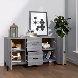 vidaXL Sideboard Storage Cupboard Cabinet Buffet Highboard Engineered Wood - grey sonoma - Additional view 4