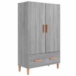 vidaXL Highboard Sideboard Storage Cabinet Cupboard Bookcase Engineered Wood - grey sonoma