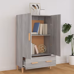 vidaXL Highboard Sideboard Storage Cabinet Cupboard Bookcase Engineered Wood - grey sonoma - Additional view 7