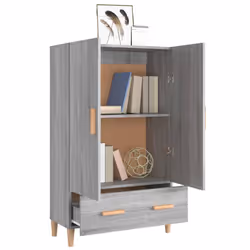 vidaXL Highboard Sideboard Storage Cabinet Cupboard Bookcase Engineered Wood - grey sonoma - Additional view 8