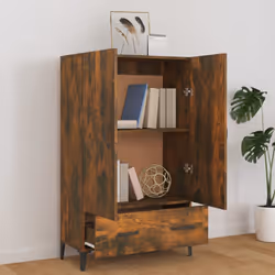 vidaXL Highboard Sideboard Storage Cabinet Cupboard Bookcase Engineered Wood - smoked oak - Additional view 4