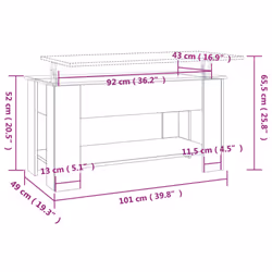 vidaXL Coffee Table Engineered Wood Couch Centre Accent Table Multi Colours - smoked oak - Additional view 8