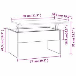 vidaXL Coffee Table Hallway Couch Table Centre Accent Table Engineered Wood - smoked oak - Additional view 9