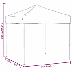 vidaXL Folding Party Tent Garden Camping Gazebo Multi Colours Multi Sizes - cream, 195.5 x 195.5 x 235 cm - Additional view 7
