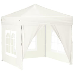 vidaXL Folding Party Tent with Sidewall Patio Camping Gazebo Pavilion Marquee - cream, 197.5 x 197.5 x 234 cm