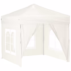 vidaXL Folding Party Tent with Sidewall Patio Camping Gazebo Pavilion Marquee - cream, 197.5 x 197.5 x 234 cm