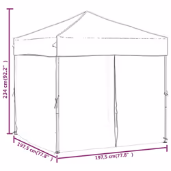 vidaXL Folding Party Tent with Sidewall Patio Camping Gazebo Pavilion Marquee - cream, 197.5 x 197.5 x 234 cm - Additional view 4