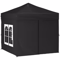vidaXL Folding Party Tent with Sidewall Patio Camping Gazebo Pavilion Marquee - black, 197.5 x 197.5 x 234 cm
