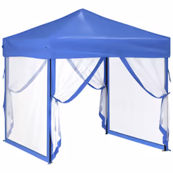 vidaXL Folding Party Tent with Sidewalls Pavilion Marquee Multi Colours/Sizes - blue, 199 x 199 x 254 cm
