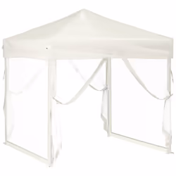 vidaXL Folding Party Tent with Sidewalls Pavilion Marquee Multi Colours/Sizes - cream, 199 x 199 x 254 cm - Additional view 2