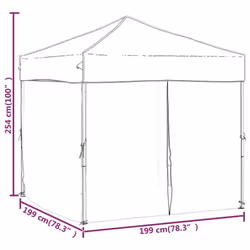 vidaXL Folding Party Tent with Sidewalls Pavilion Marquee Multi Colours/Sizes - anthracite, 199 x 199 x 254 cm - Additional view 8