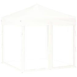 vidaXL Folding Party Tent with Sidewalls Pavilion Marquee Multi Colours/Sizes - white, 199 x 199 x 254 cm