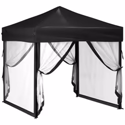 vidaXL Folding Party Tent with Sidewalls Pavilion Marquee Multi Colours/Sizes - black, 199 x 199 x 254 cm