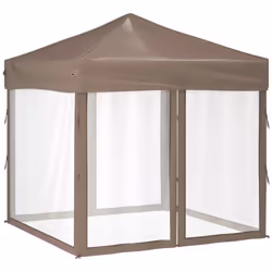 vidaXL Folding Party Tent with Sidewalls Pavilion Marquee Multi Colours/Sizes - taupe, 199 x 199 x 254 cm
