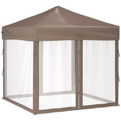 vidaXL Folding Party Tent with Sidewalls Pavilion Marquee Multi Colours/Sizes - taupe, 199 x 199 x 254 cm