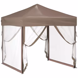 vidaXL Folding Party Tent with Sidewalls Pavilion Marquee Multi Colours/Sizes - taupe, 199 x 199 x 254 cm